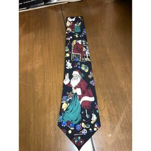 Alberto Perricci Santa Christmas Tie. 100% Silk. Made In USA. Nice 👀👀
